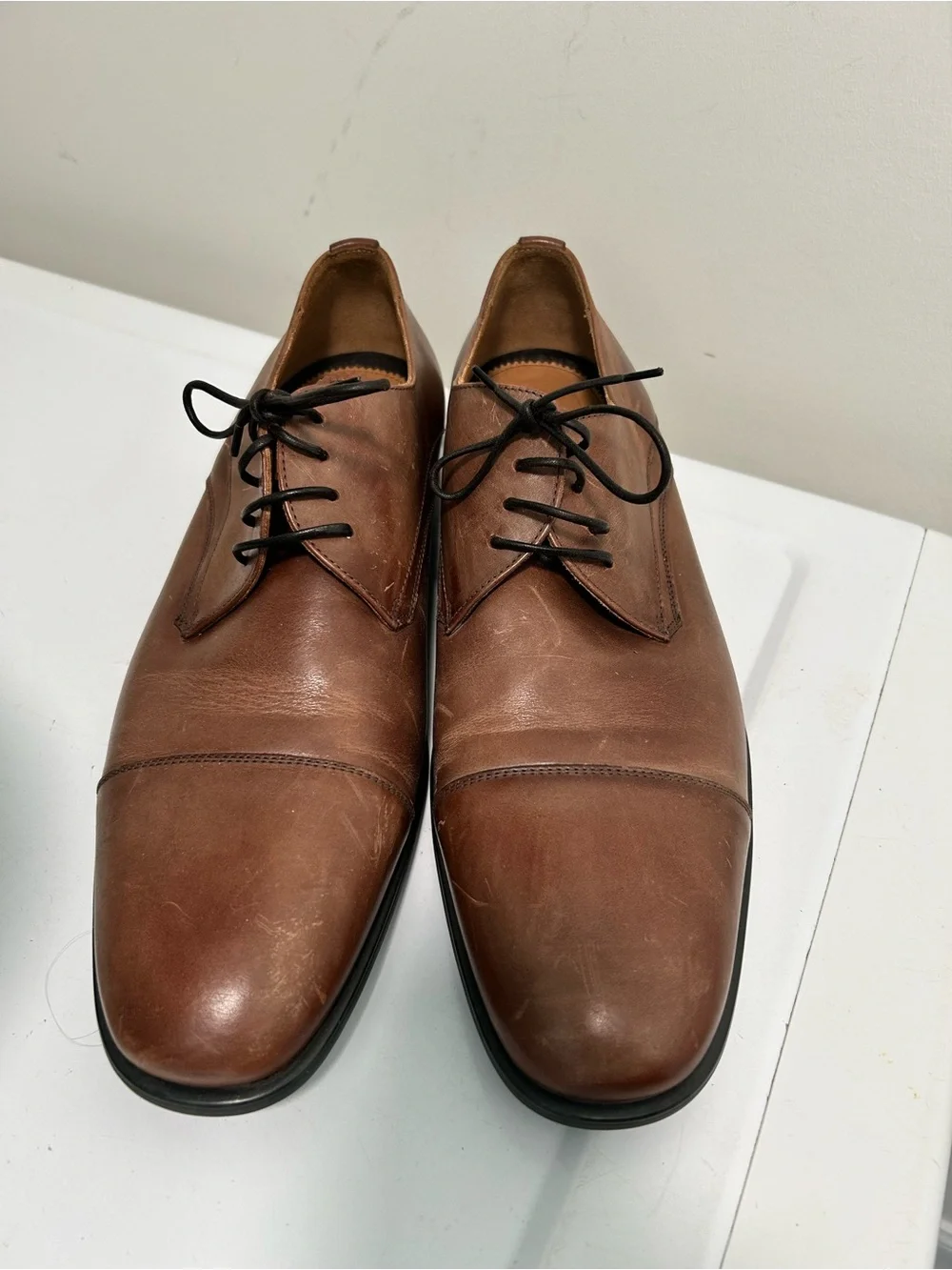 Aquatalia Men’s Leather Oxford Shoes Brown Size 12